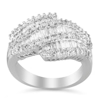 14K White Gold Diamond Cocktail Ring Band (1 3/4 Cttw, H-I Color, SI2-I1 Clarity) - Size 6-1/2