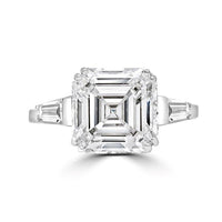 3CT Asscher cut Diamond Veneer Cubic Zirconia 14K Gold Ring. 635R0011K