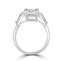 3CT Asscher cut Diamond Veneer Cubic Zirconia 14K Gold Ring. 635R0011K