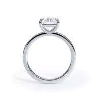 AGI Certified 2 CTW Lab-Grown Emerald Cut Diamond Solitaire Engagement Ring in 14K White Gold – G-VS Clarity