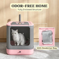 Cat Litter Box with Adjustable Front 17.5 Inches X 13.6 Inches X 15.9 Inches