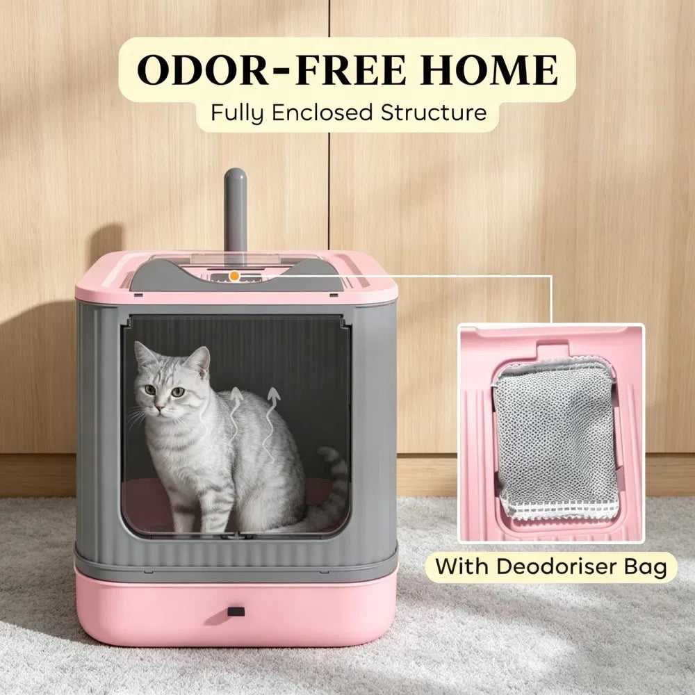 Cat Litter Box with Adjustable Front 17.5 Inches X 13.6 Inches X 15.9 Inches