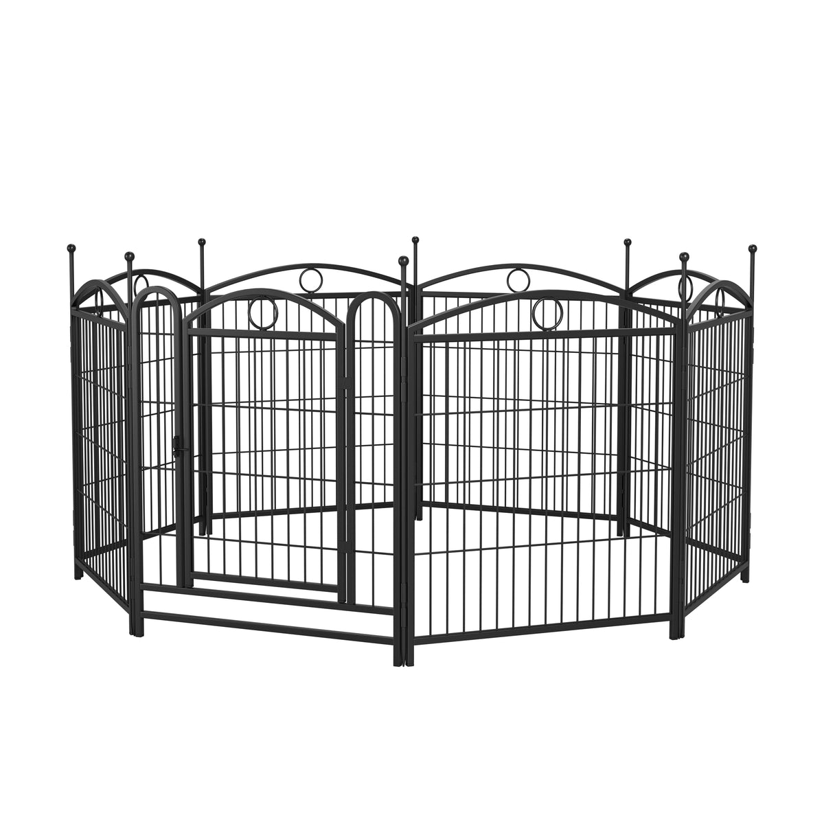 Dog Playpen Indoor 32 inch 8 Panels Metal Dog Pen Pet Dog Fence Outdoor Exercise Pen with Doors, Heavy Duty Dog Fence Pu