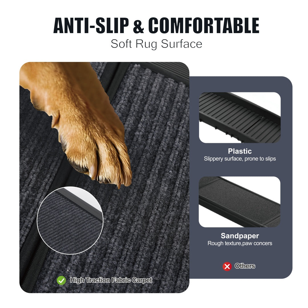 Dog Ramp For Car 71 Long & 19.3 Wide Portable Dog Ramps For Large Dogs With Non-Slip Rug Surface Dog Car Ramp For SUV Ca