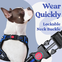 Dog Harness For Large, No Pull Easy On & Off With 3 Buckles Pet Harness, Adjustable Soft Walking Vest With 2 Clips And H