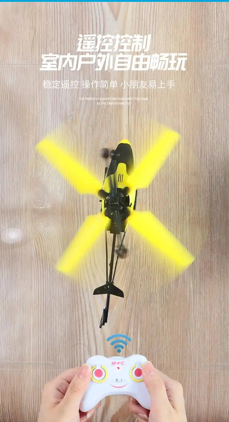 MEACAOFG Two channels hovering remote control helicopter fall-proof induction hovercraft rechargeable light aircraft children's toys children's gifts