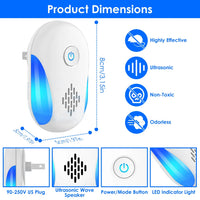 6 Pack Ultrasonic Pest Repeller, Wide Coverage Dual-Frequency Pest Control for Home Apartment Hotel Office