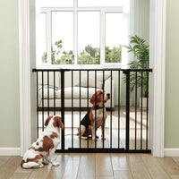 Pressure Fit Dog Gate Pet Barrier for stairs doorway, 29.9''- 42.1'' Width Black
