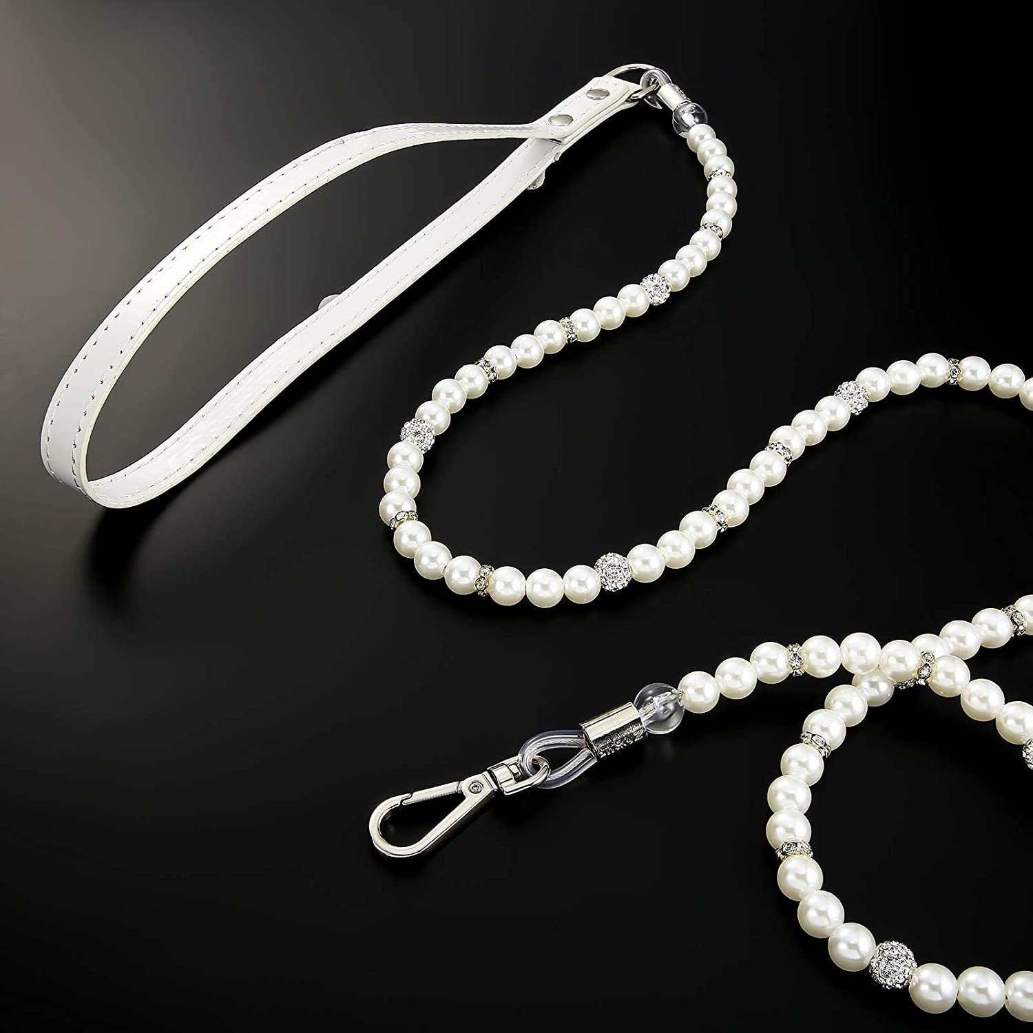 2 Pcs Pearl Collar and Leash for Dogs - BIG FRENCHIES