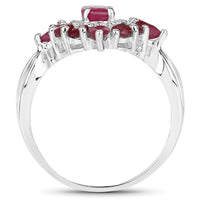 2.89 Carat Genuine Ruby .925 Sterling Silver Ring