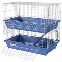 2-Tier Guinea Pig Cage, Ferret Cage, Chinchilla Cage, Small Animal Cage Indoor With Dish And Bottle, 2 Doors, Deep Botto