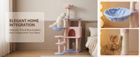 flower cat tree with large condo removable flower cushion and hammock pink