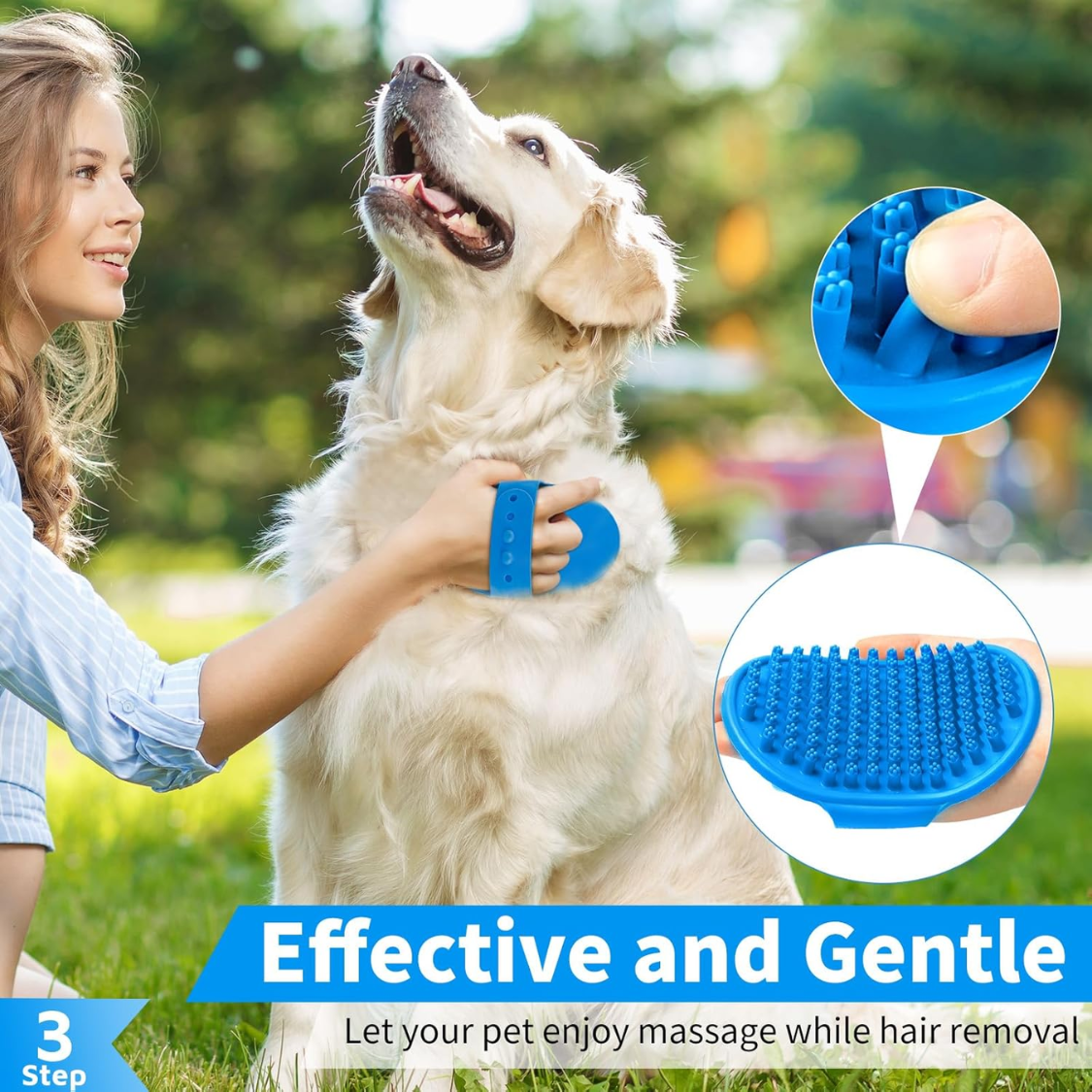 6PCS Dog Bath Brush Dog Toothbrush Adjustable Handle Shampoo Brush Scrubber For Short Long Haired Dogs Cats Effectively 