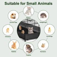 47x24x12IN Guinea Pig Cage Small Animal Playpen DIY Metal Pet Enclosure With 20 Panels Waterproof Floor Mat For Hedgehog