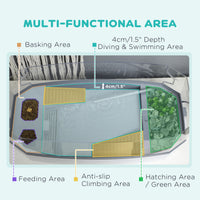 Turtle Tank Kit, Turtle Aquarium with Basking Platform, Water Pump, Filter Layer Design, Full View Visually Reptile Habi