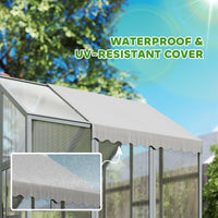 Large Wooden Chicken Run with Waterproof & Anti-UV Cover, for 6-8 Chickens, for Backyard, Farm, 5.5 x 6 x 6
