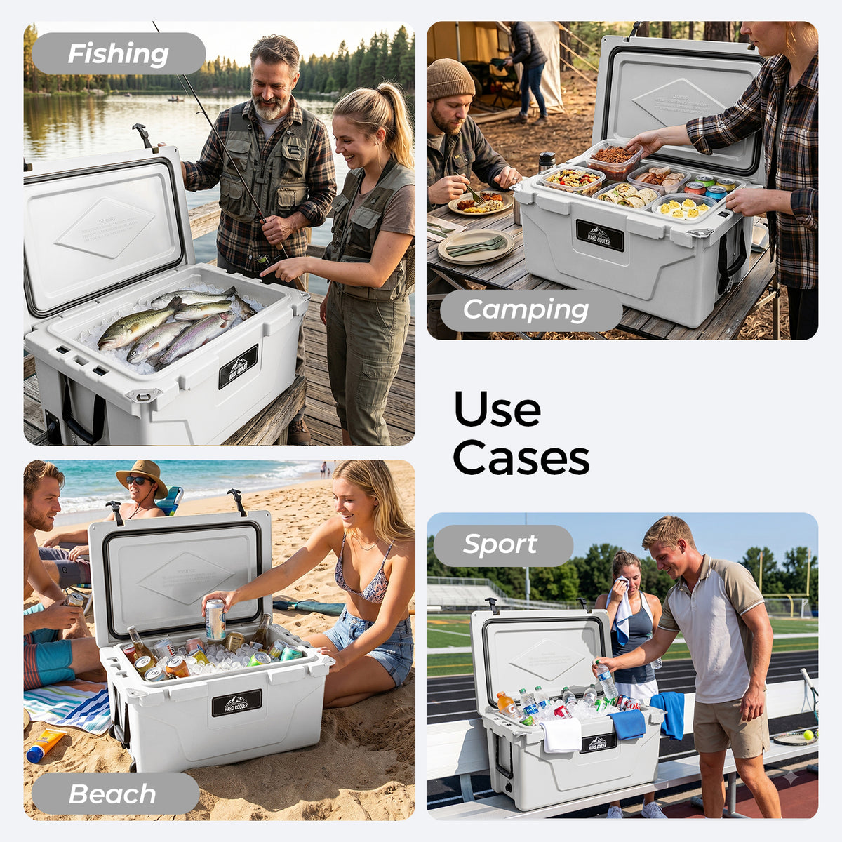 White outdoor Camping Picnic Fishing portable cooler 65QT Portable Insulated Cooler Box