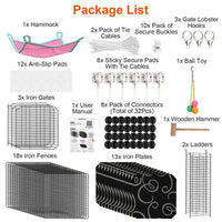 3-Tier Cat Cage Enclosure Indoor Cat Cage Playpen With Hammock Toy Ball Ladder DIY Iron Wire Cat House Kennels Crate For