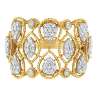 14K Yellow Gold Diamond Art Deco Ring (1/2 Cttw, H-I Color, I1 Clarity) - Size 7