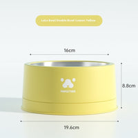 Pet Stainless Steel Anti-tumble Drinking Dog Food Rice Basin