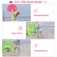 3-in-1 Kids Basketball Hoop Set Stand