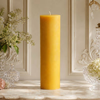 3x14 Inch Yellow Beeswax Pillar Candle