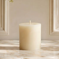 3x3 Inch White Beeswax Pillar Candle
