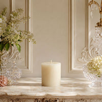 3x3 Inch White Beeswax Pillar Candle