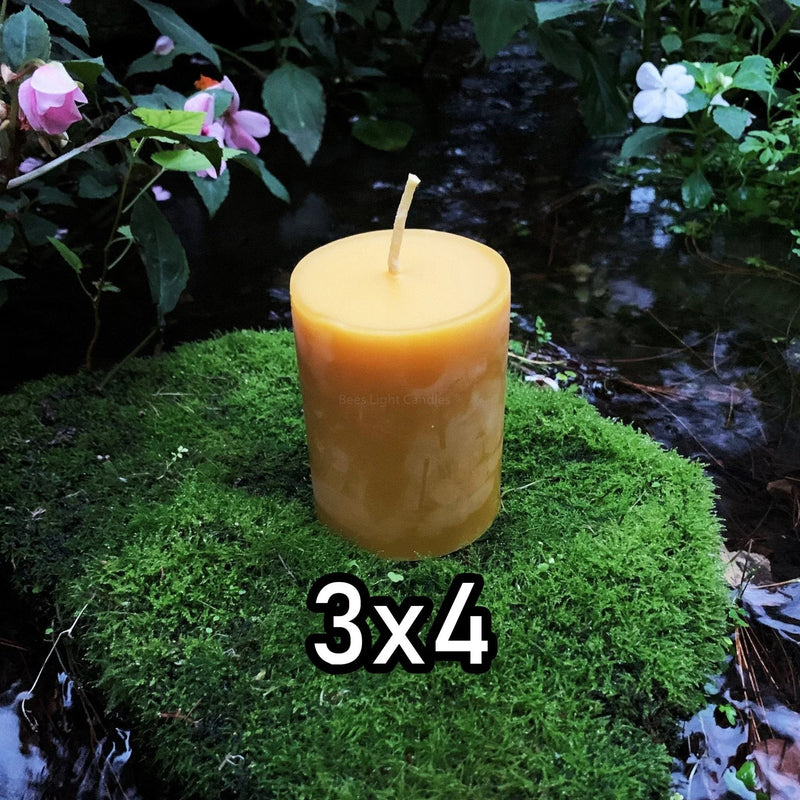 3x4 Beeswax Pillar Candle - BIG FRENCHIES