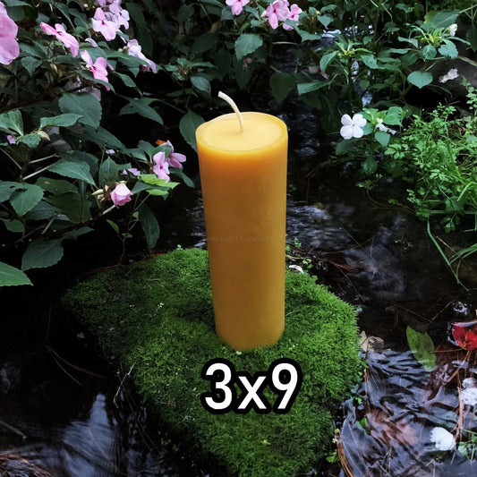 3x9 Beeswax Pillar Candle - BIG FRENCHIES