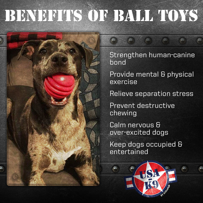 USA-K9 Stars and Stripes Rubber Dog Toy | K9 Handler Reward Toy | Red ...