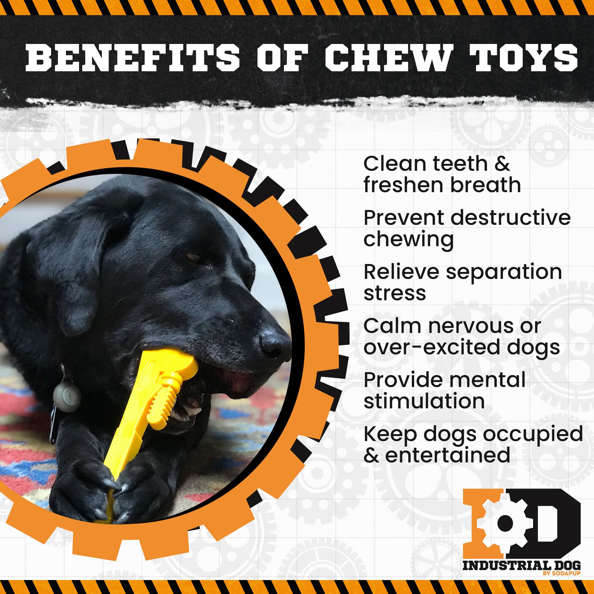 Pipe Wrench Nylon Dog Toy for Aggressive Chewers | USA Made | SodaPup - BIG FRENCHIES