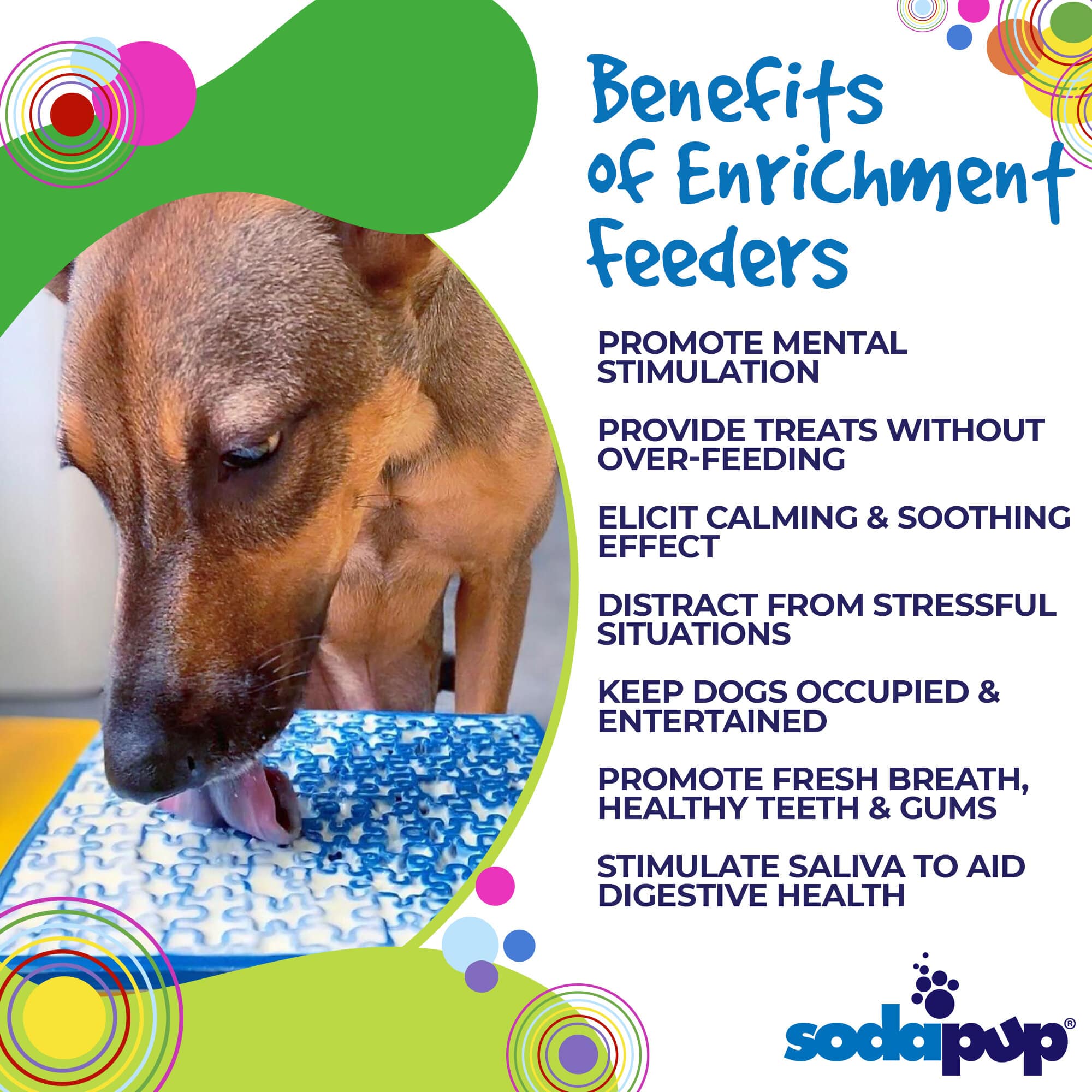 Jigsaw Puzzle eMat - Enrichment Lick Mat for Dogs and Cats | eMat Enrichment Toy for Anxiety Relief | USA Made - BIG FRENCHIES
