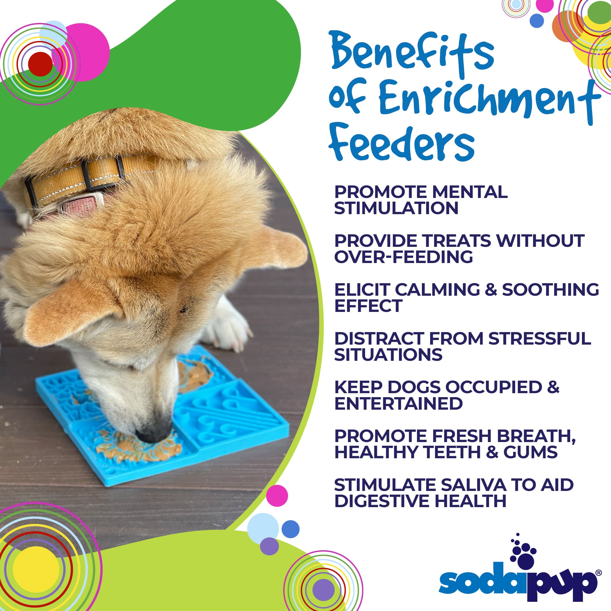 Sky eMat - Enrichment Lick Mat for Dogs and Cats | Celestial Design | SodaPup - BIG FRENCHIES