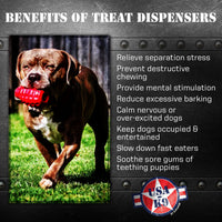 Grenade Shaped eDispenser Durable Dog Chew Toy & Treat Dispenser - Magnum Black - BIG FRENCHIES