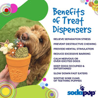 Large Flower Pot eCup Dog Treat Dispenser | Durable USA-Made Enrichment Toy | SodaPup - BIG FRENCHIES
