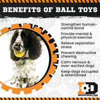 Industrial Dog Ball Rubber Chew Toy for Heavy Chewers | Yellow | USA Made | SodaPup - BIG FRENCHIES
