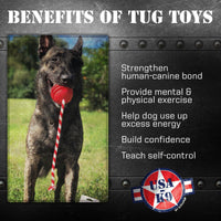 USA-K9 Stars and Stripes Rubber Dog Toy | K9 Handler Reward Toy | Red | USA Made - BIG FRENCHIES