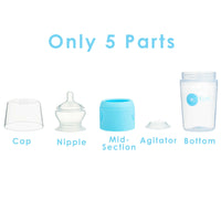 PopYum 9oz Anti-Colic Baby Bottle for Breast and Formula Feeding, 2-Pack, Blue, #2 Medium Flow Nipples - BIG FRENCHIES