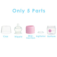 PopYum 5oz Anti-Colic Baby Bottle for Breast and Formula Feeding, 2-Pack, Pink, #1 Slow Flow Nipples - BIG FRENCHIES