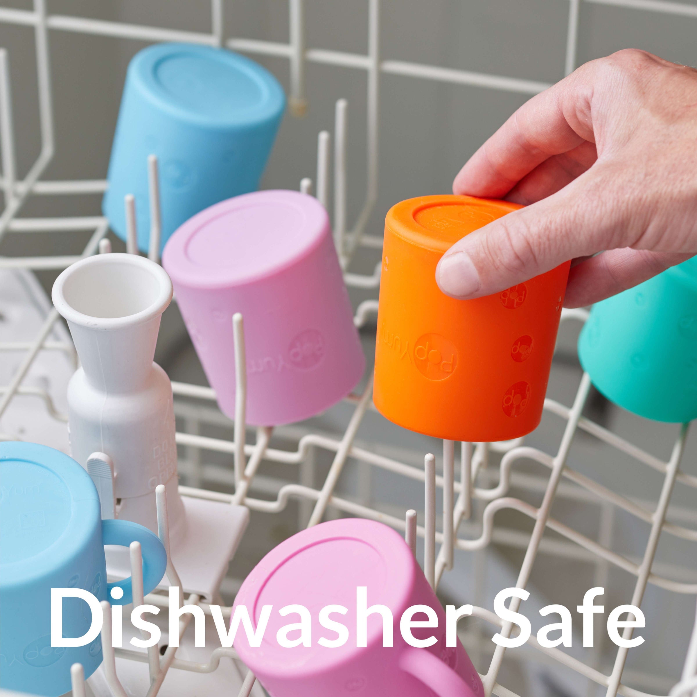 PopYum Silicone Training Cup 2-Pack for Baby and Toddler, handles, BPA Free, self feeding training, tumbler (mint green and pastel pink)