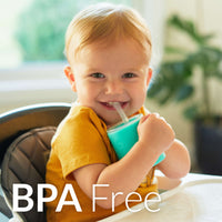 PopYum Silicone Training Cup with Straw Lid 2-Pack for Baby, Infant and Toddler, Tumbler, Sippy, handles, 5 ounce (blue, pink)