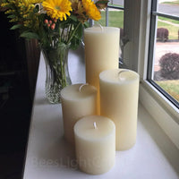 4" White Beeswax Pillar Candle Set - BIG FRENCHIES