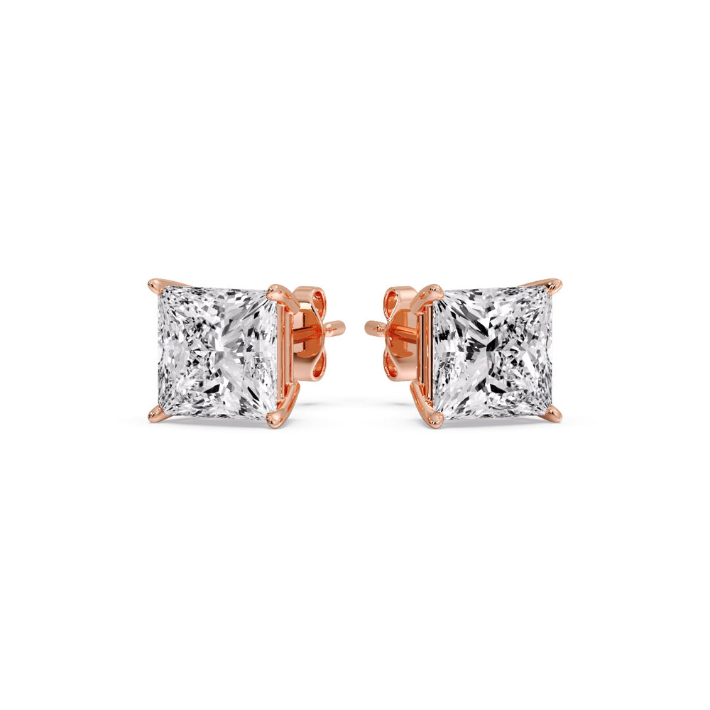 Princess-Cut Diamond Solitaire Stud Earrings (1 - 10ct | GIA & IGI Certified)