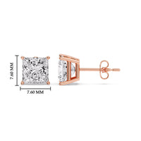 Princess-Cut Diamond Solitaire Stud Earrings (1 - 10ct | GIA & IGI Certified)