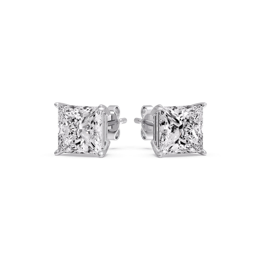 Princess-Cut Diamond Solitaire Stud Earrings (1 - 10ct | GIA & IGI Certified)