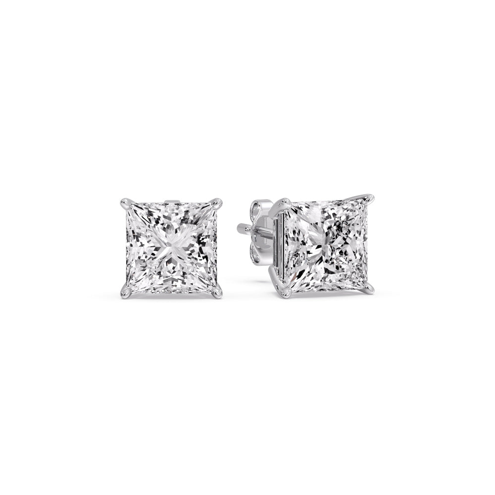 Princess-Cut Diamond Solitaire Stud Earrings (1 - 10ct | GIA & IGI Certified)