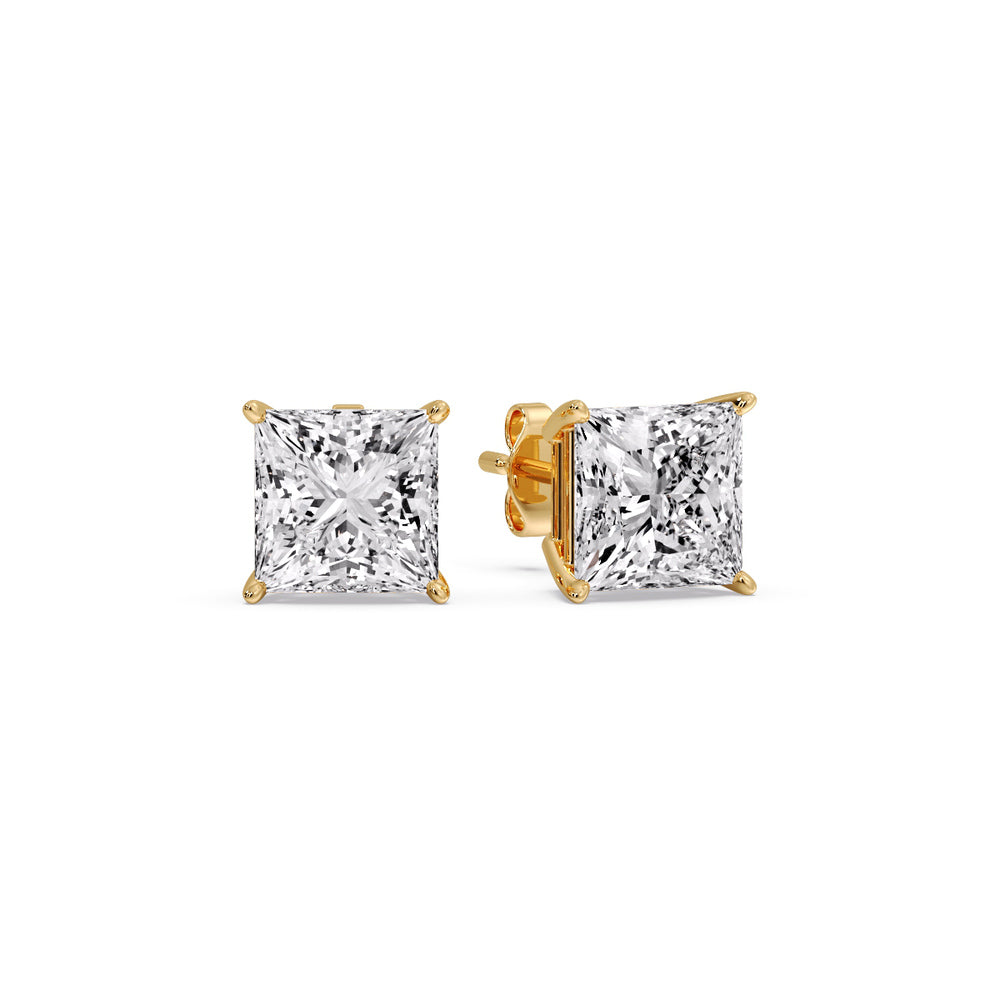 Princess-Cut Diamond Solitaire Stud Earrings (1 - 10ct | GIA & IGI Certified)