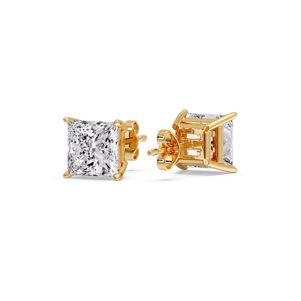 Princess-Cut Diamond Solitaire Stud Earrings (1 - 10ct | GIA & IGI Certified)