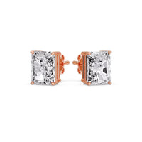 Certified Basket Stud Earrings Set With Radiant Cut Diamonds (1.00ct - 4.00ct)
